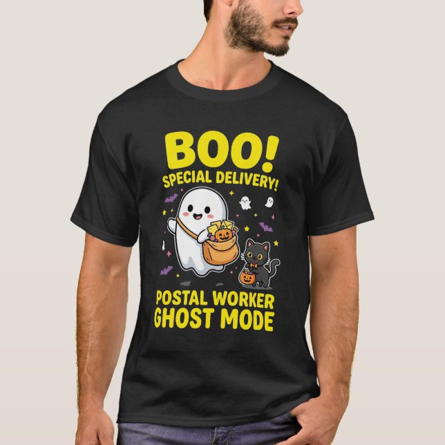 Postarbetare Ghost Mode Halloween-design_1 T Shirt (Framsida)