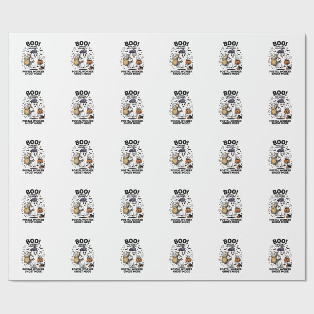 Postarbetare Ghost Mode Halloween Leverans Design Presentpapper (Platt)