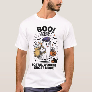 Postarbetare Ghost Mode Halloween Leverans Design T Shirt
