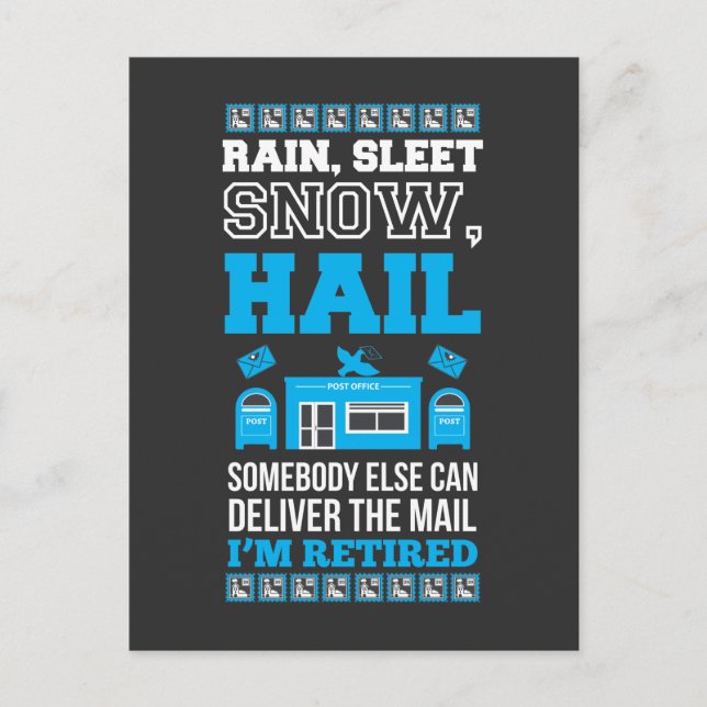 Postarbetare Pension Office Retrött Mailman Vykort (Framsida)