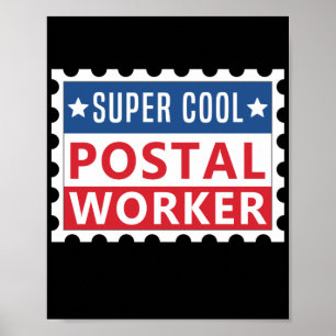 Postarbetare Toppen Coola Frimärke Poster