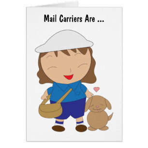 Postbärare Postal Funny Woman-uppskattning Hälsningskort
