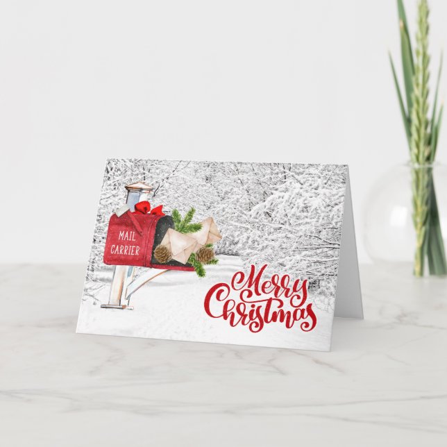 Postbärare/postarbetare - jul helgkort (Framsida)