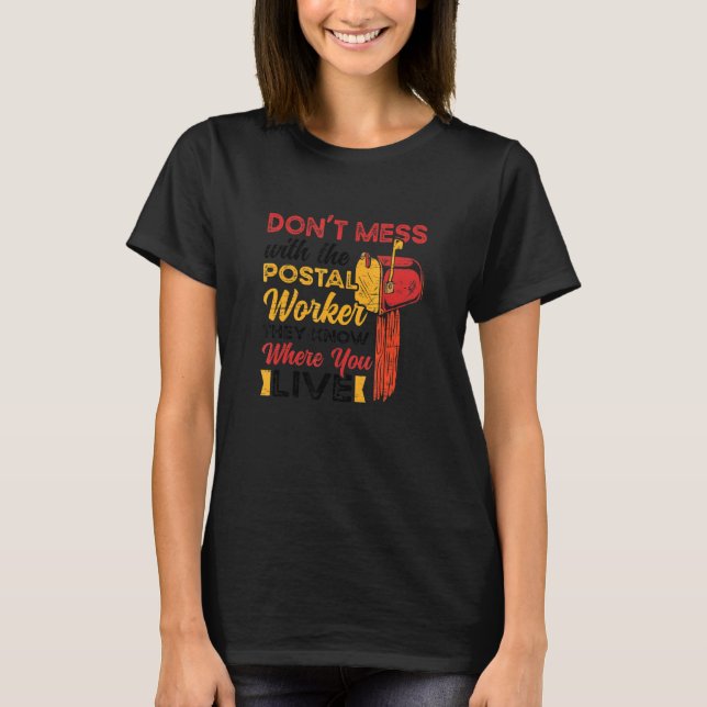 Postbärare Postarbetare T Shirt (Framsida)