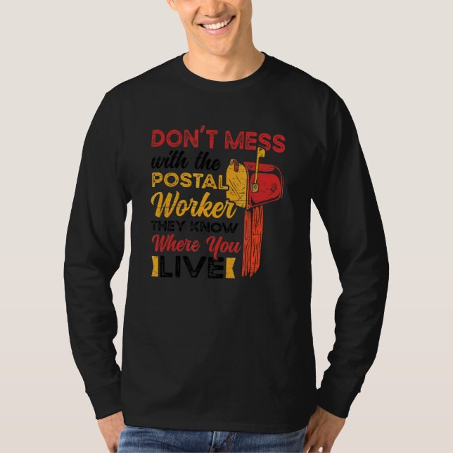 Postbärare Postarbetare T Shirt (Framsida)