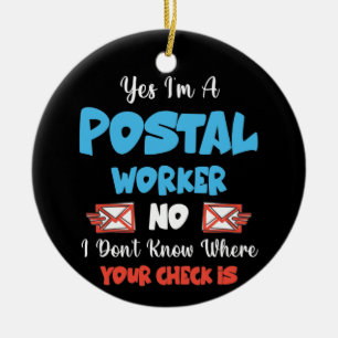Postbefordran av postarbetare Postbärare Postbefo Julgransprydnad Keramik