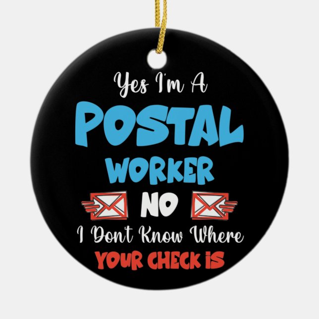 Postbefordran av postarbetare Postbärare Postbefor Julgransprydnad Keramik (Framsidan)