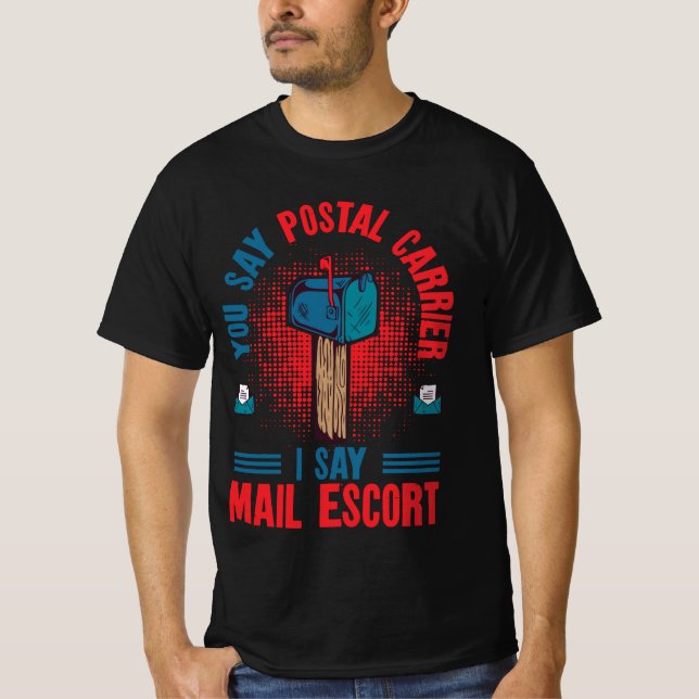 Postbefordran av postbärare Postlåda Postförsändel T Shirt (Framsida)