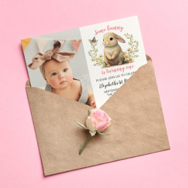Postc för inbjudan till påskhare Girl Birthday Bir