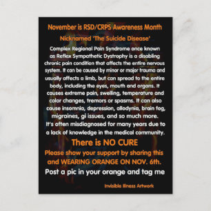 POSTCAR...RSD/CRPS - november är RSD/CRPS Awarenes Vykort
