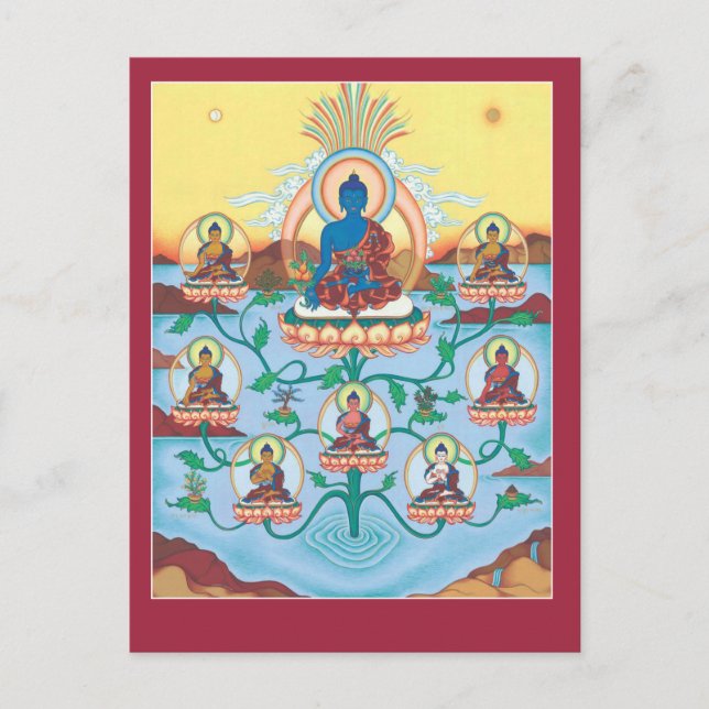 POSTCARD 8 Medicine Buddhas Vykort (Framsida)