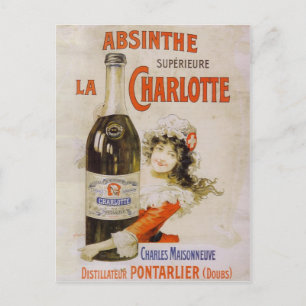 Postcard Absinthe La Charlotte Vykort