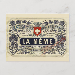 Postcard Absinthe La Même Vykort