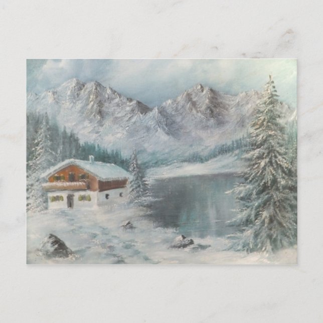 Postcard Ann Hayes Painting Bavarian Snö Dream Vykort (Framsida)