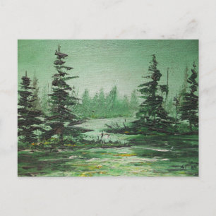 Postcard Ann Hayes Painting Grönt Forest Vykort
