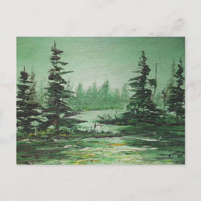 Postcard Ann Hayes Painting Grönt Forest Vykort (Framsida)