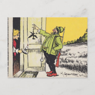 POSTCARD ANTIQUE REINTRODUCTION BIRD HUNTER'S WIFE VYKORT