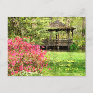 POSTCARD, ’AZALEAS AND GAZEBO, TOLEDO BOTANICAL GA VYKORT