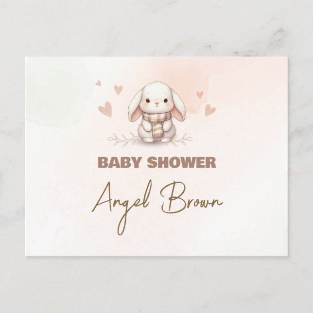 Postcard Baby Shower Bunny Vykort (Framsida)