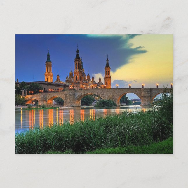 Postcard Basilica del Pilar i Zaragoza, Spanien Vykort (Framsida)