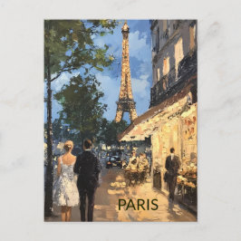 POSTCARD Beautiful Watercolor of Paris Travel Vykort