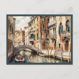 POSTCARD Beautiful Watercolor of Venice Travel Vykort