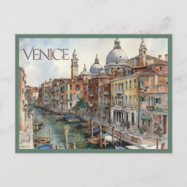 POSTCARD Beautiful Watercolor of Venice Travel Vykort