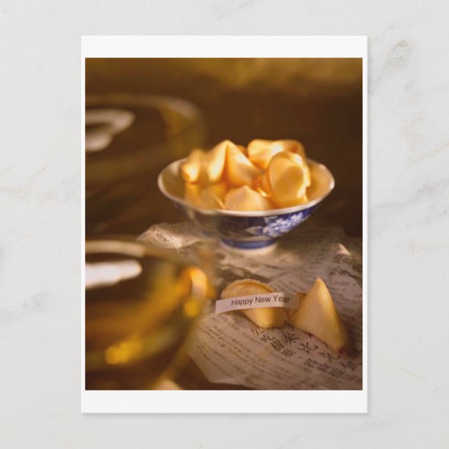 POSTCARD BOWL OF FORTUNE COOKIES VYKORT (Framsida)
