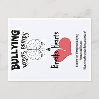 Postcard-Bullying Hurts Brains & Breaks Hearts Vykort