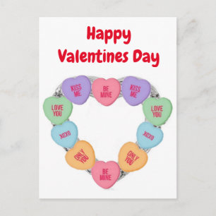 Postcard Candy Kärlek Hearts Vykort
