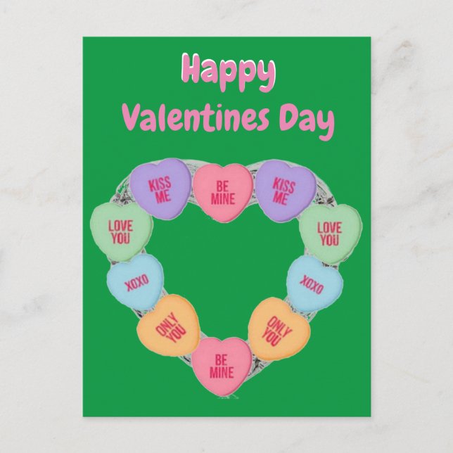 Postcard Candy Kärlek Hearts Vykort (Framsida)