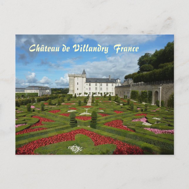 POSTCARD - Château de Villandry Frankrike Vykort (Framsida)