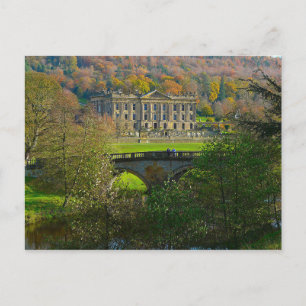 Postcard Chatsworth House and Bridge, England Vykort