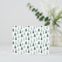 Postcard - Christmas Trees Briefkaart Helg Vykort