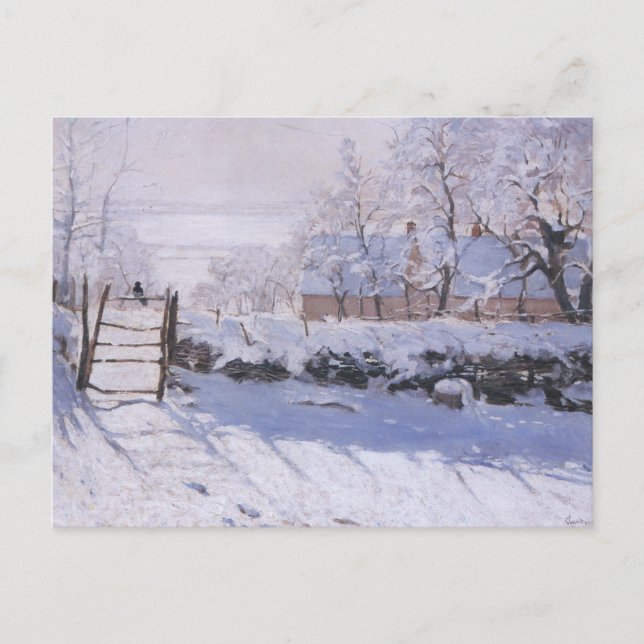 Postcard Claude Monet Magpie Winter Ligcape Vykort (Framsida)