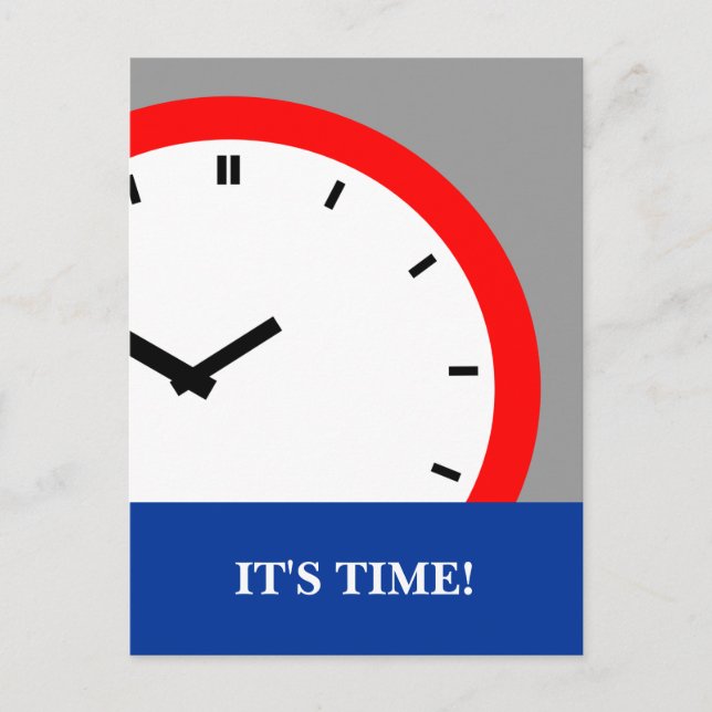 Postcard Clock Face Time Appointment Reminder Vykort (Framsida)