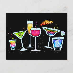 POSTCARD COCKTAIL GLASSES VYKORT