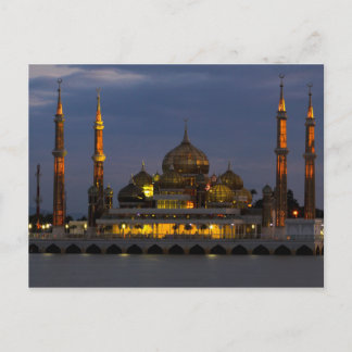 Postcard Crystal Mosque Terengganu, Malaysia Vykort