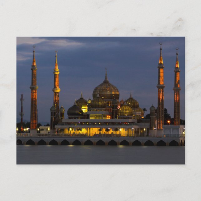Postcard Crystal Mosque Terengganu, Malaysia Vykort (Framsida)