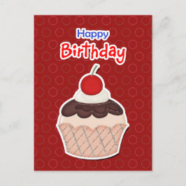 Postcard - Cupcake - Happy Birthday Inbjudan Vykort