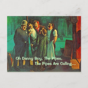 POSTCARD Danny Boy St. Patrick's Day Hälsning PC Vykort