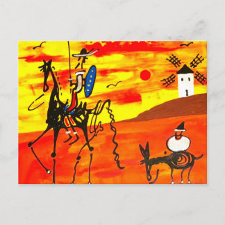 Postcard Don Quixote 4.25" x 5.6" Vykort