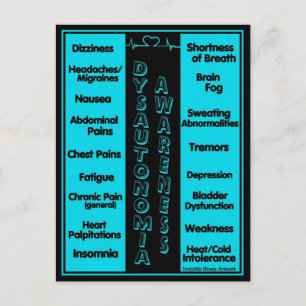 POSTCARD...DYSAUTONOMIA - Symptom Vykort