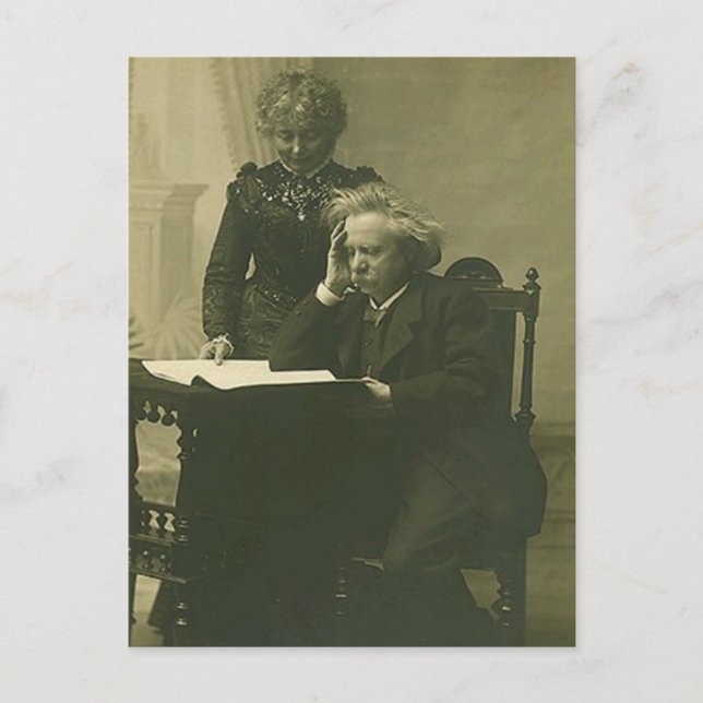 Postcard Edvard Grieg & Nina Hagerup Circa 1900 Vykort (Framsida)