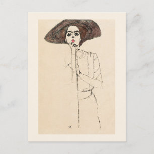 POSTCARD : EGON SCHIELE : PORTRÄTT AV WOMAN 1910 VYKORT