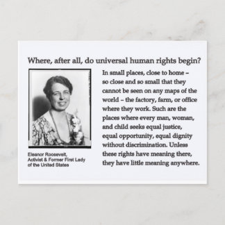 Postcard-Eleanor Roosevelt Human Rights Vykort