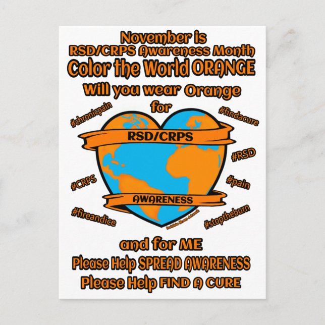 POSTCARD ...Färg Orangen World ...RSD/CRPS Vykort (Framsida)