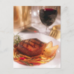 POSTCARD FILET MIGNON STEAK DINNER VYKORT