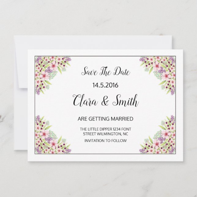 PostCard för bröllop spara datum Datumet (Framsida)