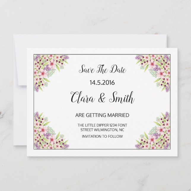 PostCard för bröllop spara datum Spara Datumet (Framsida)